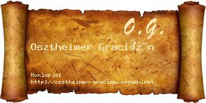 Osztheimer Gracián névjegykártya